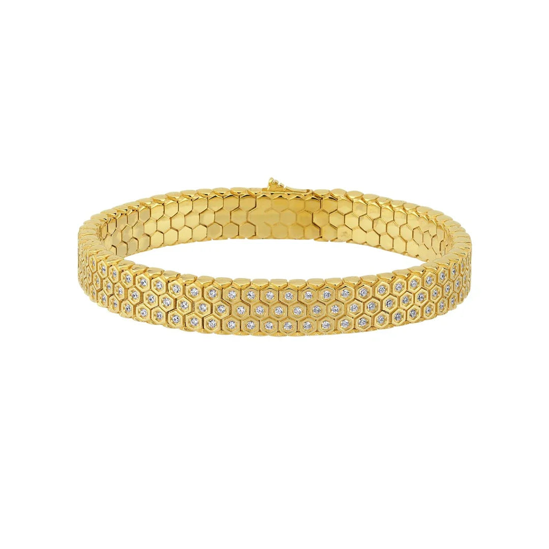 Silver Bracelet with Gold Plated